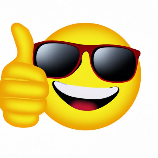 Keep it cool and positive with this animated emoji sporting sunglasses and giving a thumbs up!