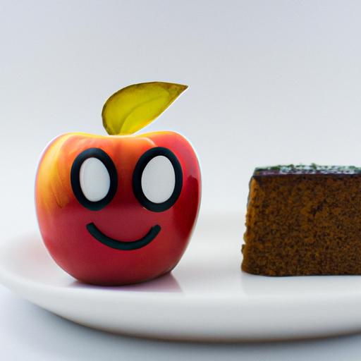 The apple and cake emojis, a whimsical depiction of finding balance between nourishment and indulgence.