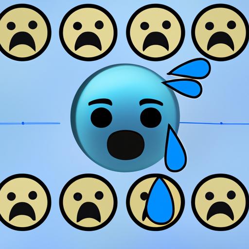 Exploring the humor and emotional appeal of the blue emoji meme crying through this captivating image.