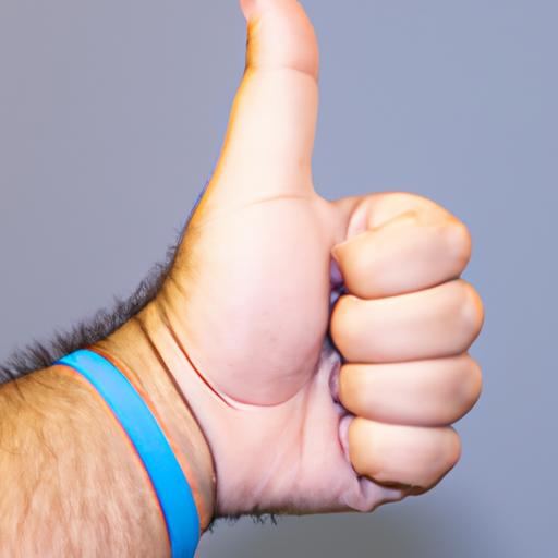 Spreading positivity and agreement with the iconic blue emoji thumbs up.