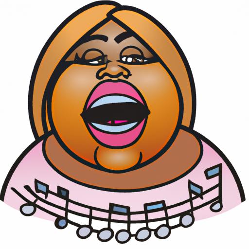 The cartoonish fat lady singing emoji capturing hearts with her enchanting voice and stage presence.