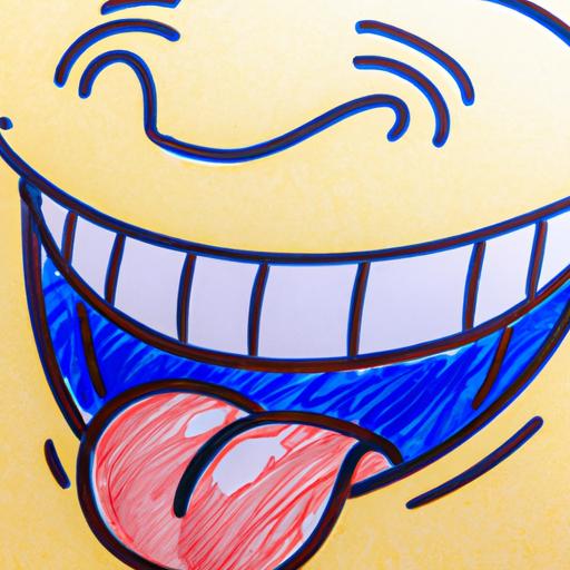 Capturing the essence of laughter through a meticulously drawn laughing emoji.
