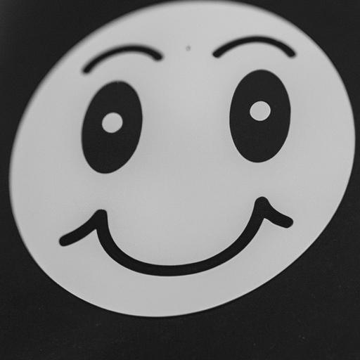 Capturing the essence of simplicity and nostalgia with the black and white smiley face emoji.