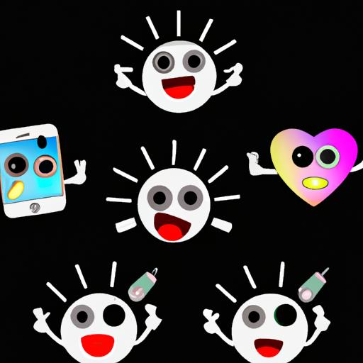 Add a touch of fun and personality to your messages with these lovable iPhone emojis on a captivating black background.