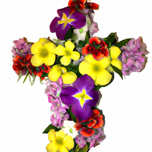 Celebrate the true meaning of Easter with this beautiful cross emoji and blooming flowers!