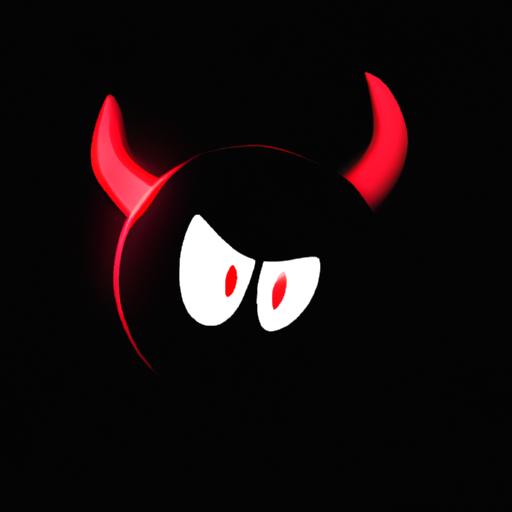 Experience the enigmatic charm of the devil emoji on a black background.