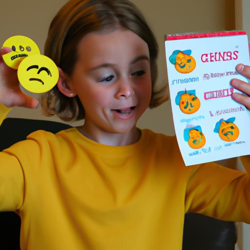 A young reader engages in a challenging emoji pictionary game to test their knowledge of children's books.
