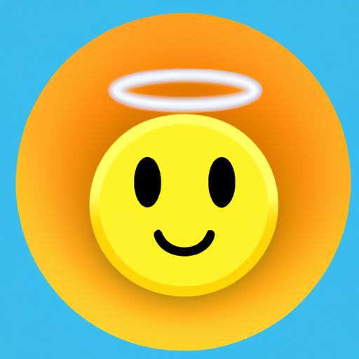 A halo-adorned emoji conveying a sense of divinity and righteousness.
