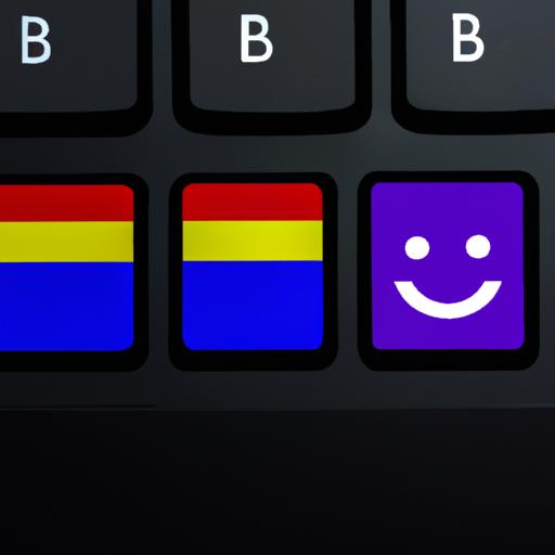 The bi flag emoji shines brightly on this keyboard, representing inclusivity at your fingertips.