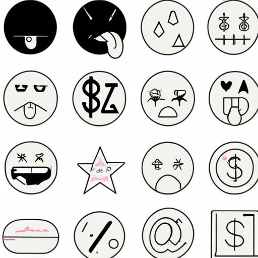 Enhance your designs with this minimalist black and white emoji clipart set.