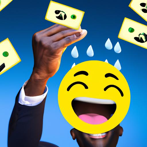 An individual joyfully announces their success with the 'make it rain emoji' on social media.