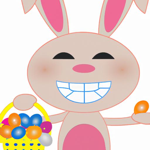 Hop into Easter fun with this adorable bunny emoji and its egg-filled basket!