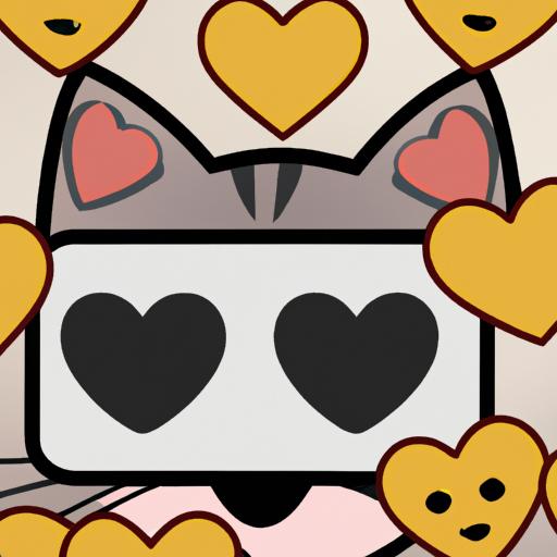 Share your affection for feline friends with this captivating cat heart eyes emoji post.