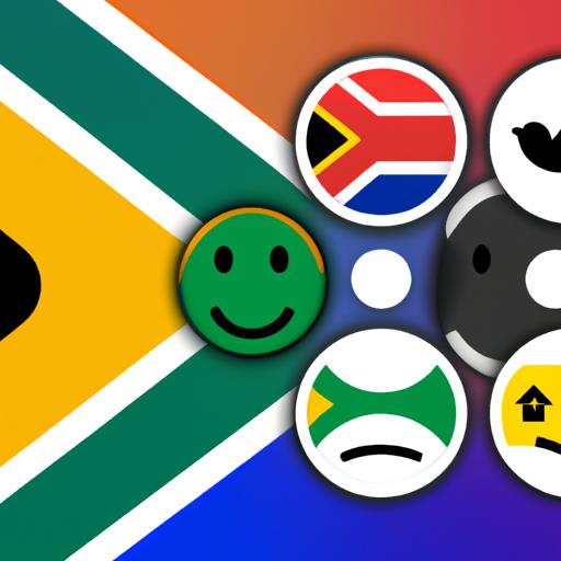 A group of friends using the South African flag emoji to celebrate their country's cultural diversity.