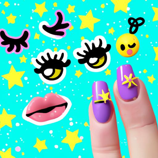 Level up your emoji game with this stylish option showcasing lashes and nails.